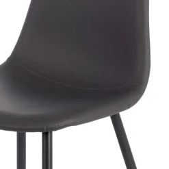 Discount Wohnen Einfarbige Esszimmerstühle in Dunkelgrau - Hiscura (4er Set)