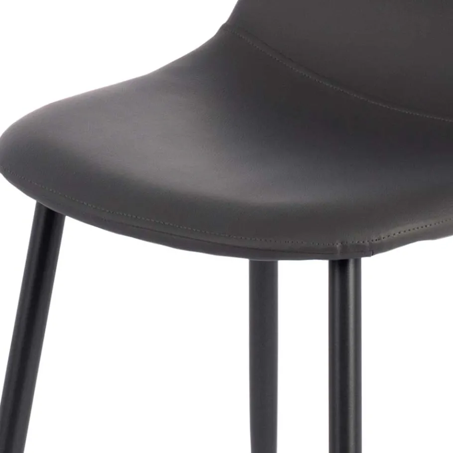 Discount Wohnen Einfarbige Esszimmerstühle in Dunkelgrau - Hiscura (4er Set)