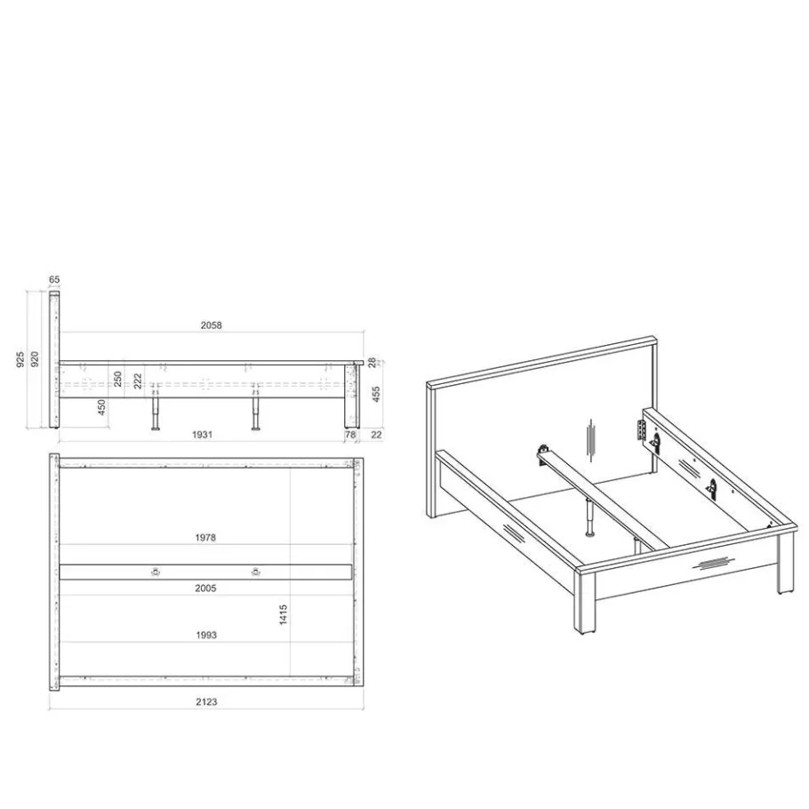 Hot Wohnen Einzelbett in 90x200 oder 140x200 - Naiavio