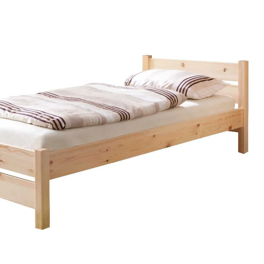 Wohnen Einzelbett Jeff aus Kiefer Massivholz
