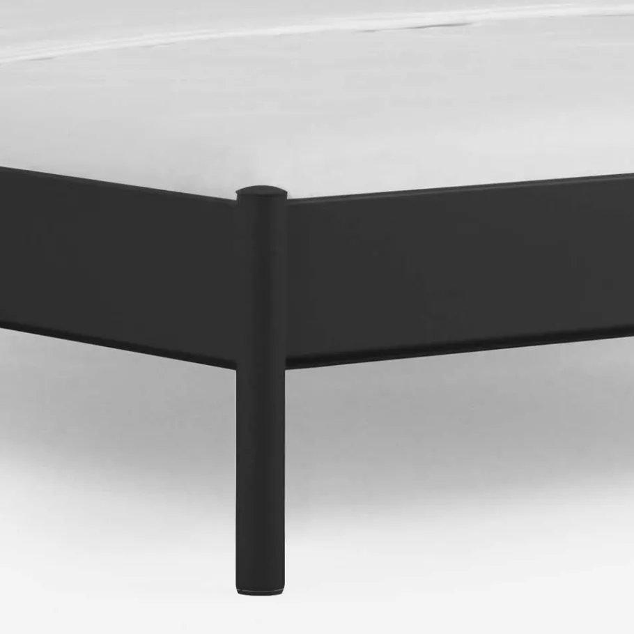 Hot Wohnen Einzelbett Lanuge aus schwarzem Metall (zweiteilig)