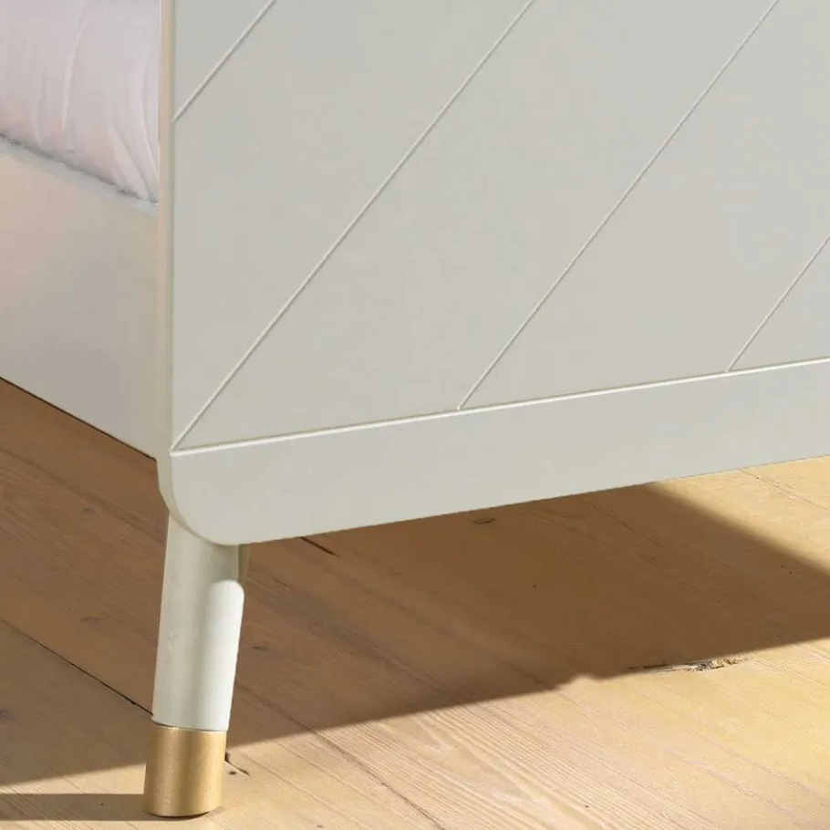 Discount Wohnen Einzelbett mit Nachtkommode in Weiß - Baranoma (zweiteilig)