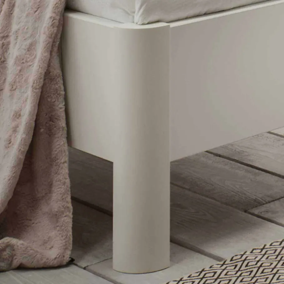 Discount Wohnen Einzelbett und Nachttisch Set Ronis in Weiß mit Braun (zweiteilig)