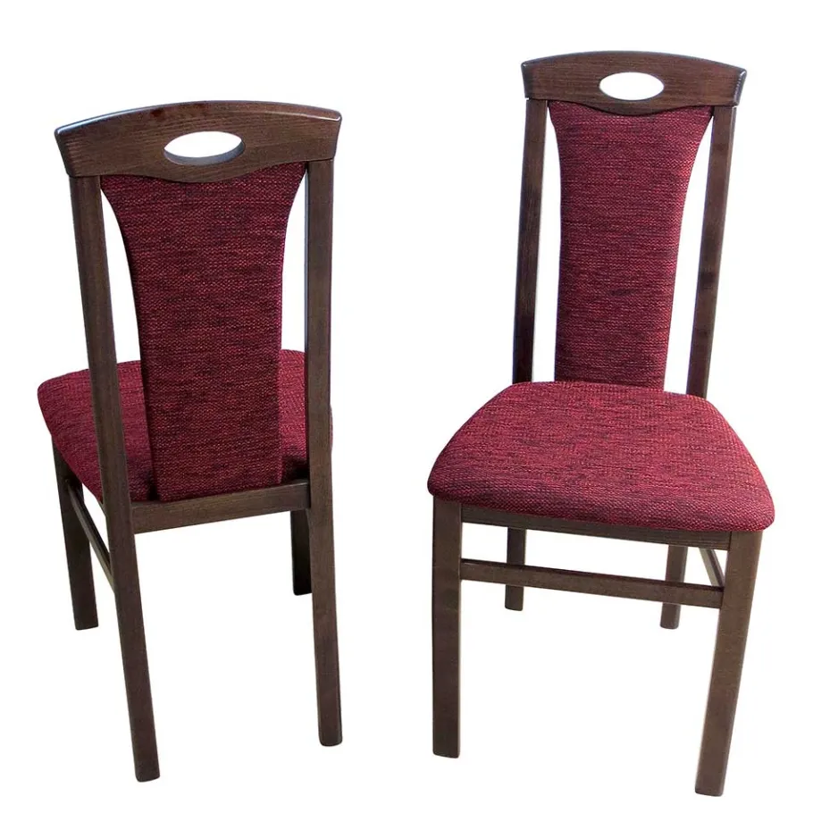 Clearance Wohnen Elegante Esszimmer Stühle in Rot Nelly & Nussbaum (2er Set)