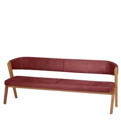 Hot Wohnen Elegante Esszimmer-Bank in Rot & Wildeiche - Ovenciana