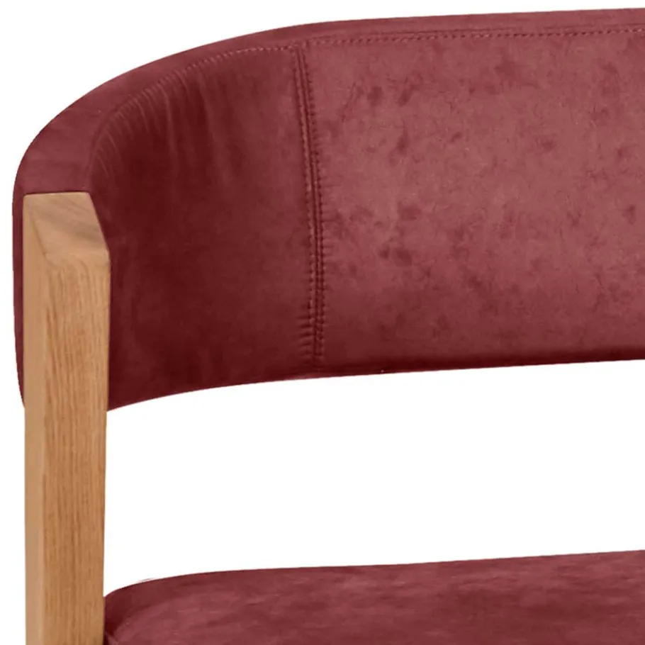 Hot Wohnen Elegante Esszimmer-Bank in Rot & Wildeiche - Ovenciana