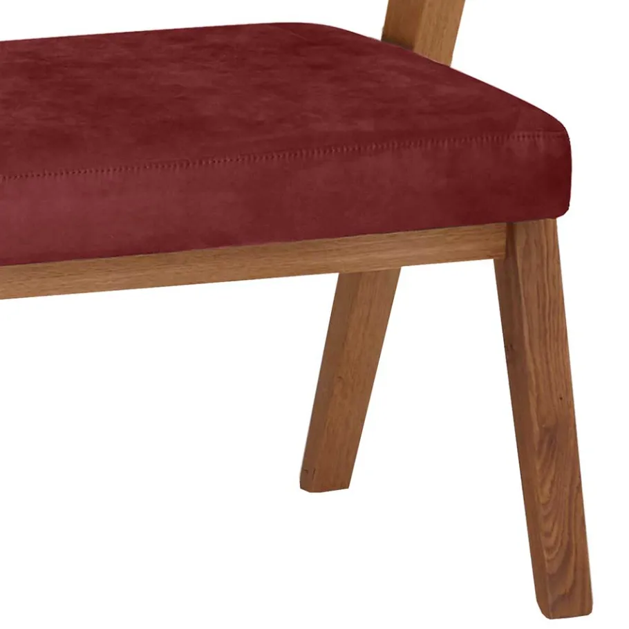 Hot Wohnen Elegante Esszimmer-Bank in Rot & Wildeiche - Ovenciana