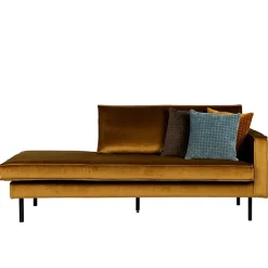 Discount Wohnen Elegante Samt Sofaliege in Honig Gelb - Saguan