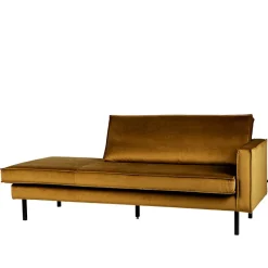 Discount Wohnen Elegante Samt Sofaliege in Honig Gelb - Saguan