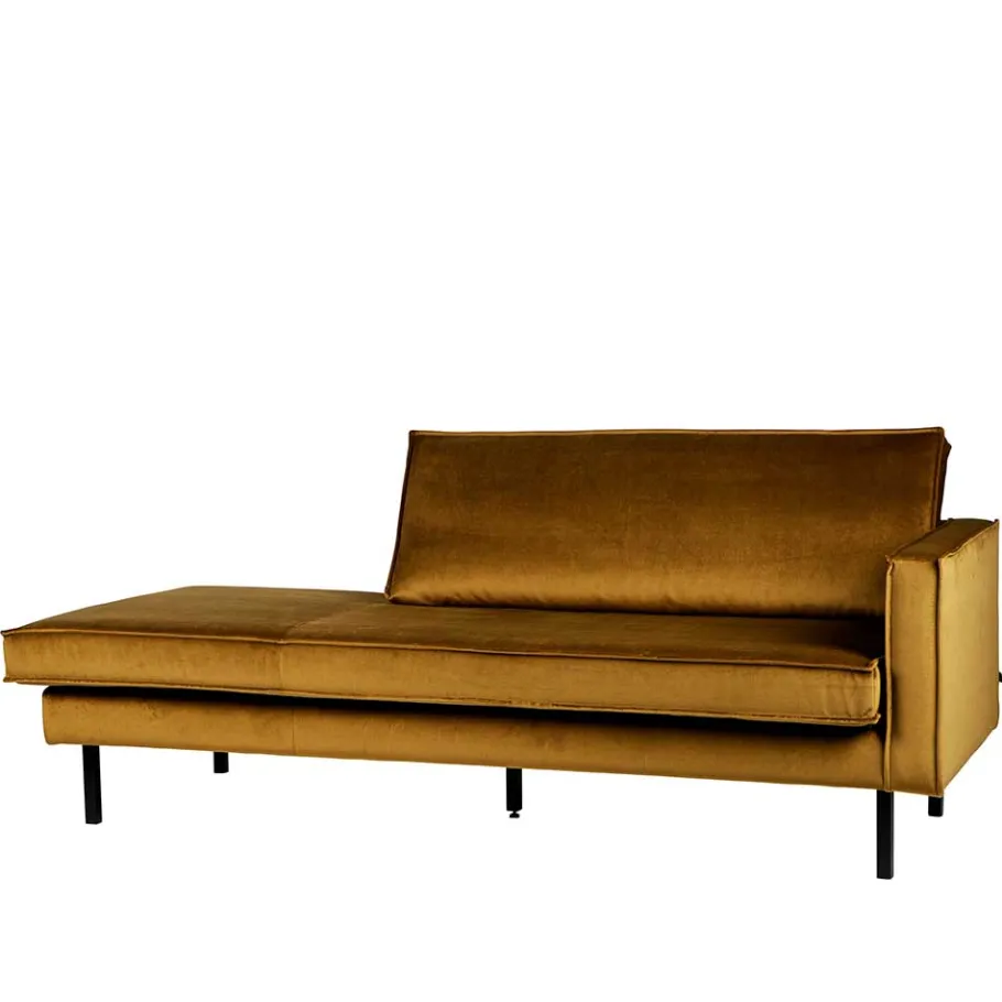 Discount Wohnen Elegante Samt Sofaliege in Honig Gelb - Saguan