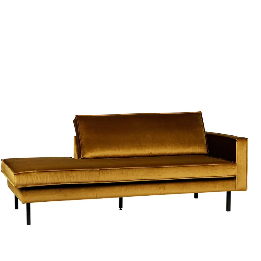 Discount Wohnen Elegante Samt Sofaliege in Honig Gelb - Saguan