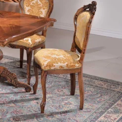 Online Wohnen Eleganter Barock Polsterstuhl Magari in Gold Beige
