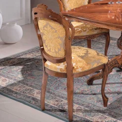 Online Wohnen Eleganter Barock Polsterstuhl Magari in Gold Beige