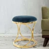 Sale Wohnen Eleganter Designhocker in Blau & Gold - Imenza