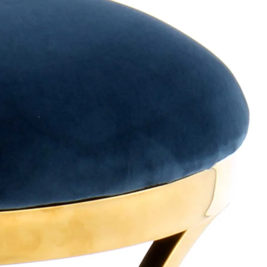 Sale Wohnen Eleganter Designhocker in Blau & Gold - Imenza
