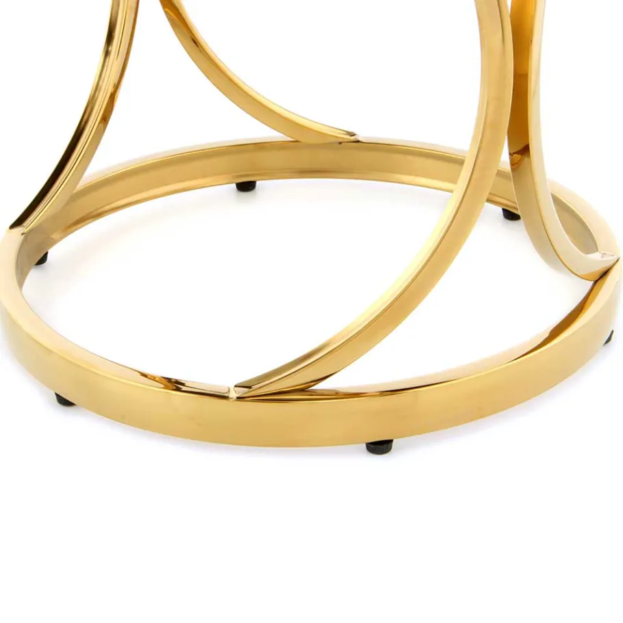 Sale Wohnen Eleganter Designhocker in Blau & Gold - Imenza