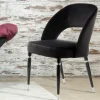 Clearance Wohnen Eleganter Designstuhl in Schwarz Samt - Siiri (2er Set)