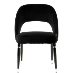 Clearance Wohnen Eleganter Designstuhl in Schwarz Samt - Siiri (2er Set)