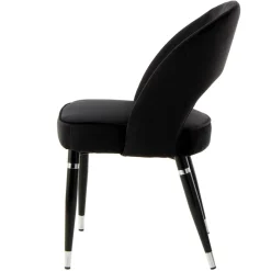 Clearance Wohnen Eleganter Designstuhl in Schwarz Samt - Siiri (2er Set)