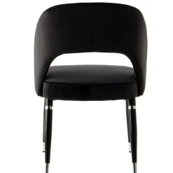 Clearance Wohnen Eleganter Designstuhl in Schwarz Samt - Siiri (2er Set)