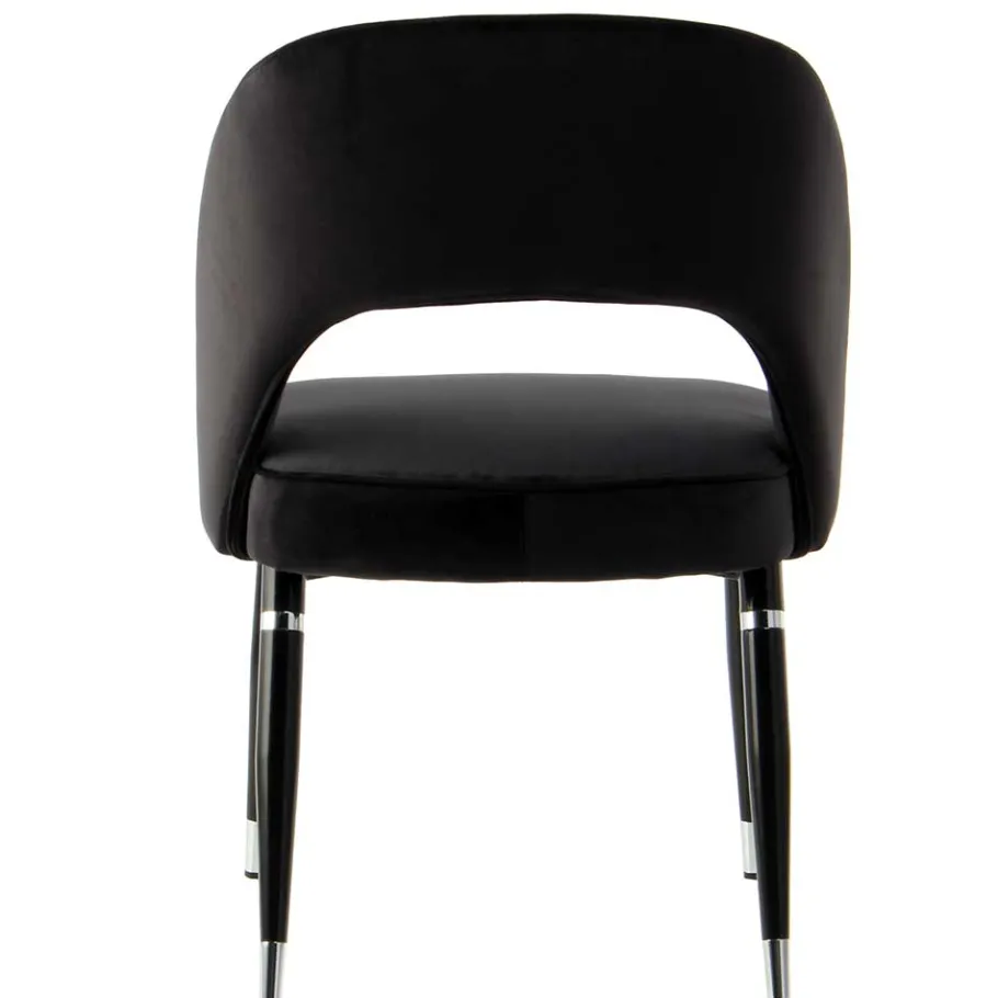 Clearance Wohnen Eleganter Designstuhl in Schwarz Samt - Siiri (2er Set)