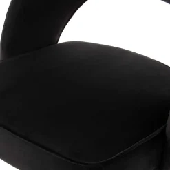 Clearance Wohnen Eleganter Designstuhl in Schwarz Samt - Siiri (2er Set)