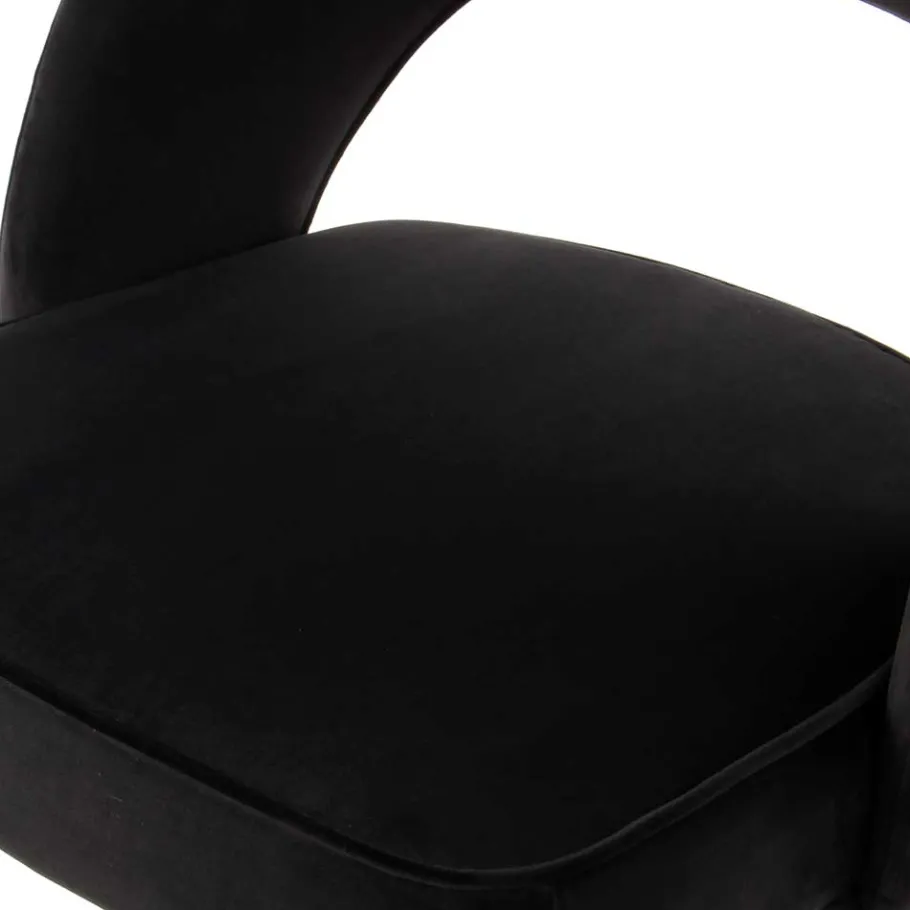 Clearance Wohnen Eleganter Designstuhl in Schwarz Samt - Siiri (2er Set)