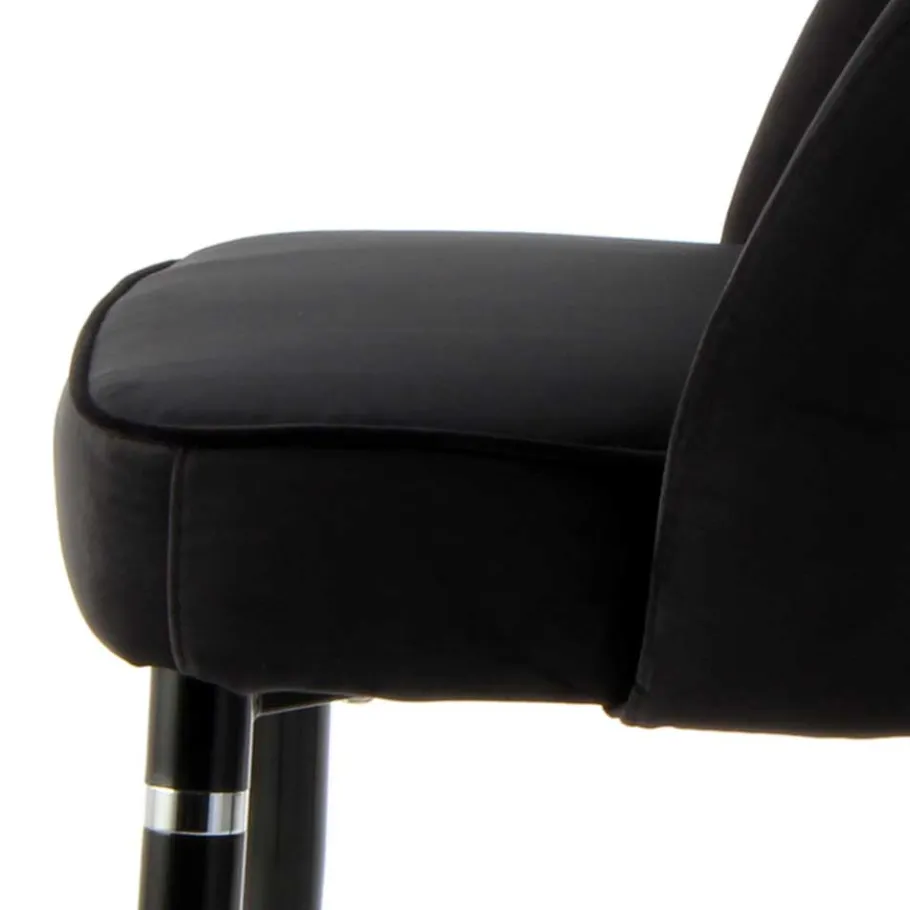 Clearance Wohnen Eleganter Designstuhl in Schwarz Samt - Siiri (2er Set)
