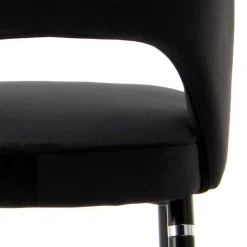 Clearance Wohnen Eleganter Designstuhl in Schwarz Samt - Siiri (2er Set)