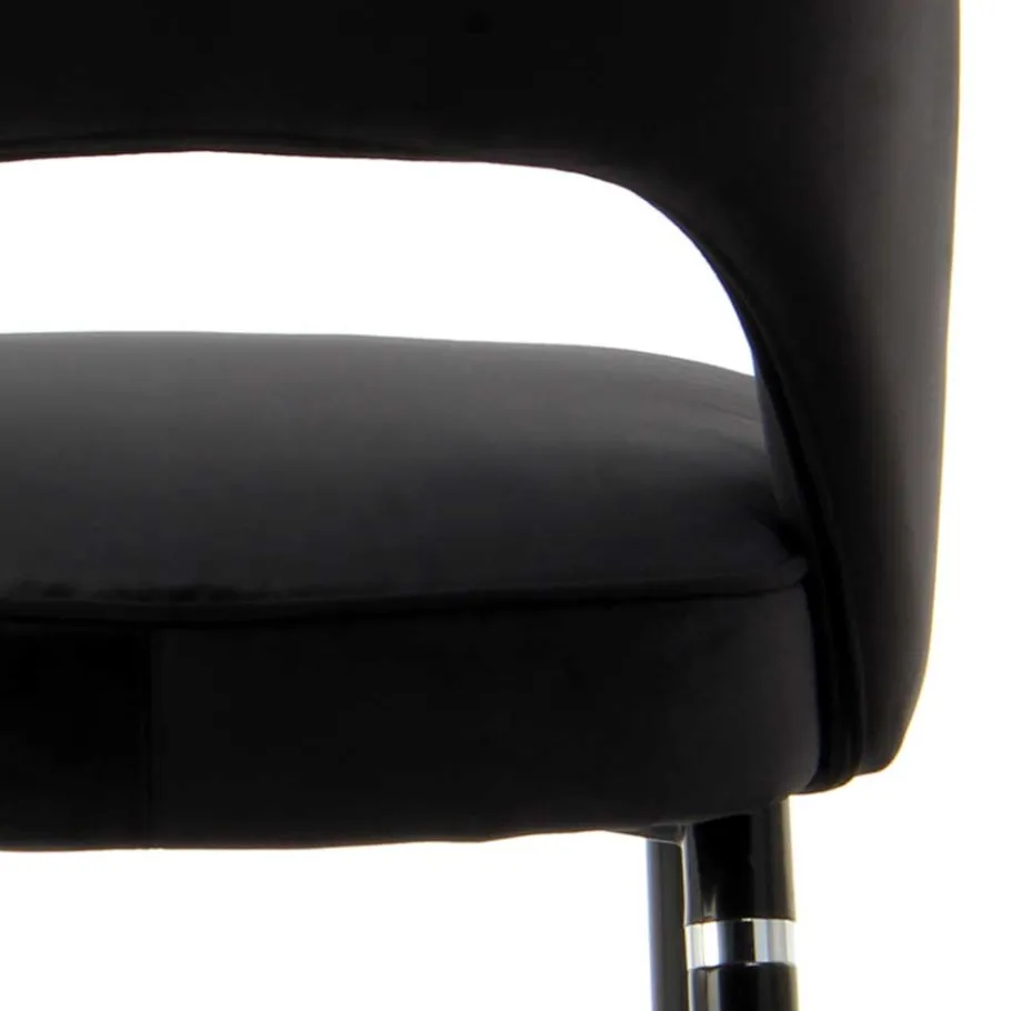 Clearance Wohnen Eleganter Designstuhl in Schwarz Samt - Siiri (2er Set)