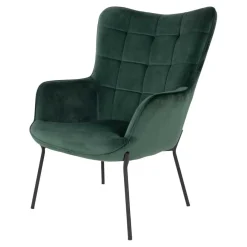 New Wohnen Eleganter Einzelsessel in Dunkelgrün Samt - Volcanu