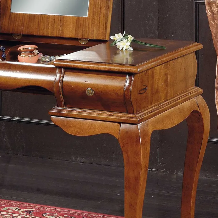 Best Wohnen Eleganter Frisiertisch mit Klappspiegel in Nussbaum - Motiz