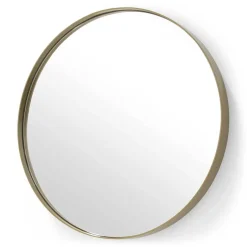 New Wohnen Eleganter Glasspiegel mit Metallrahmen Gold - Emzatina