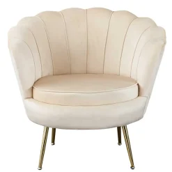 Sale Wohnen Eleganter Muschelsessel in Beige Samt - Fortlanda
