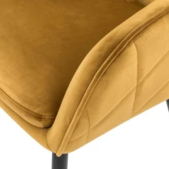 New Wohnen Eleganter Retro Armlehnstuhl mit gelbem Samt - Mariell