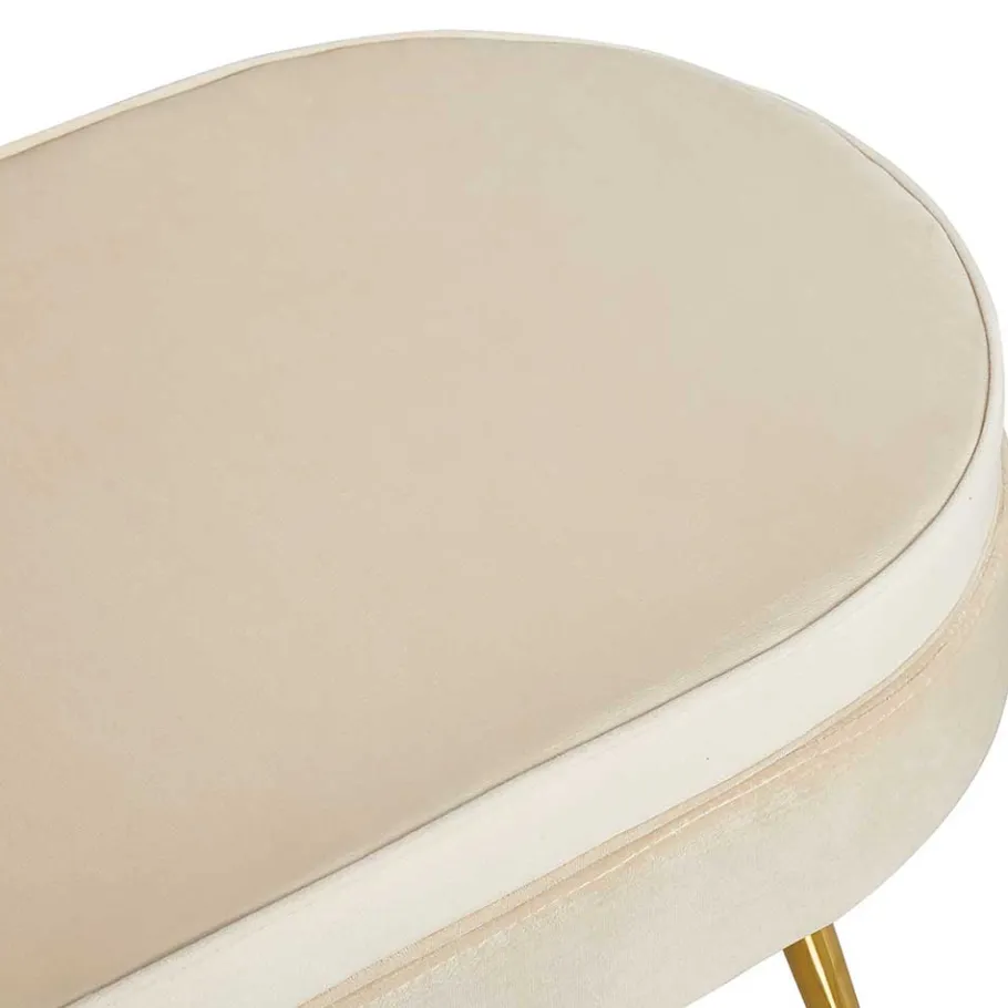 Wohnen Eleganter Retro Style Hocker in Beige & Gold - Lugano