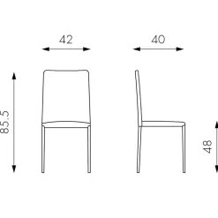 Hot Wohnen Eleganter Stuhl Giant aus Kunstleder (4er Set)