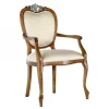 Clearance Wohnen Eleganter Tischsessel in Beige Stoff - Dominica