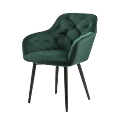 Clearance Wohnen Eleganter Tischsessel in Dunkelgrün & Schwarz - Balu