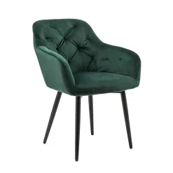 Clearance Wohnen Eleganter Tischsessel in Dunkelgrün & Schwarz - Balu