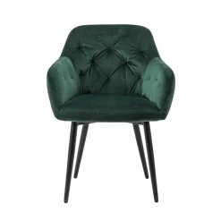 Clearance Wohnen Eleganter Tischsessel in Dunkelgrün & Schwarz - Balu