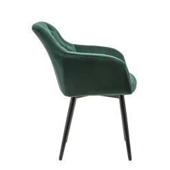 Clearance Wohnen Eleganter Tischsessel in Dunkelgrün & Schwarz - Balu