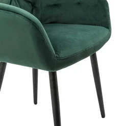 Clearance Wohnen Eleganter Tischsessel in Dunkelgrün & Schwarz - Balu