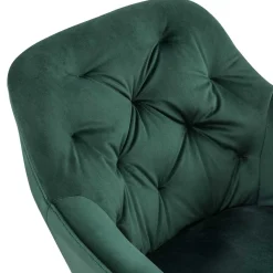 Clearance Wohnen Eleganter Tischsessel in Dunkelgrün & Schwarz - Balu