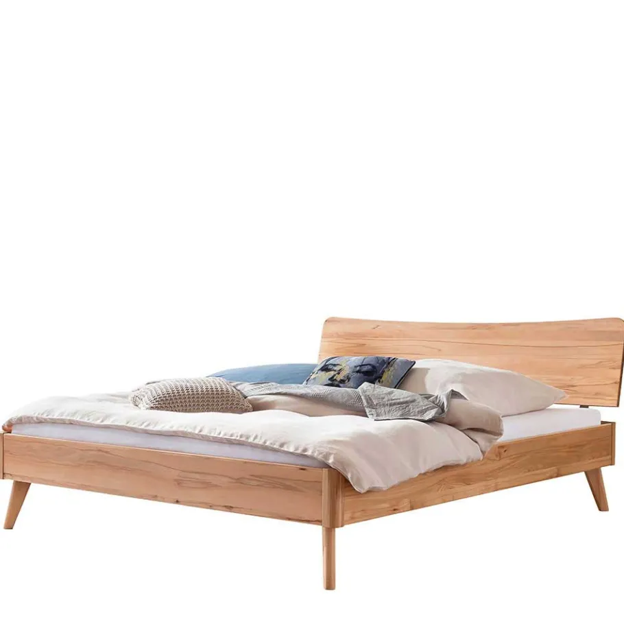 Wohnen Elegantes Holzbett aus geölter Wildeiche - Mathan