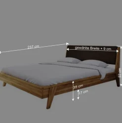Outlet Wohnen 220er Designbett aus Wildeiche & Nachtkommoden - Hardus