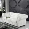 Discount Wohnen 3er Ledersofa im Chesterfield Look - Dossera