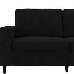 Hot Wohnen 3er Retrocouch aus Samt in Schwarz - Atze
