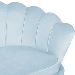 Best Wohnen 3er Samtsofa im Muscheldesign in Hellgrau - Montreal