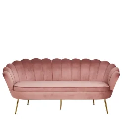 Outlet Wohnen 3er Wohnzimmersofa im Retrostil Muschel - Ciabeta